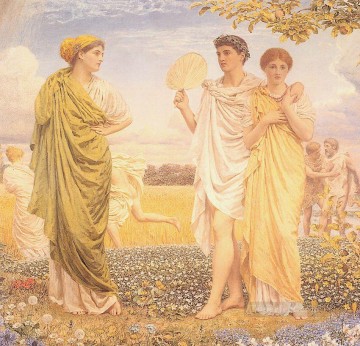 アルバート・ジョセフ・ムーア Painting - 「風と季節の愛」の女性像 アルバート・ジョセフ・ムーア